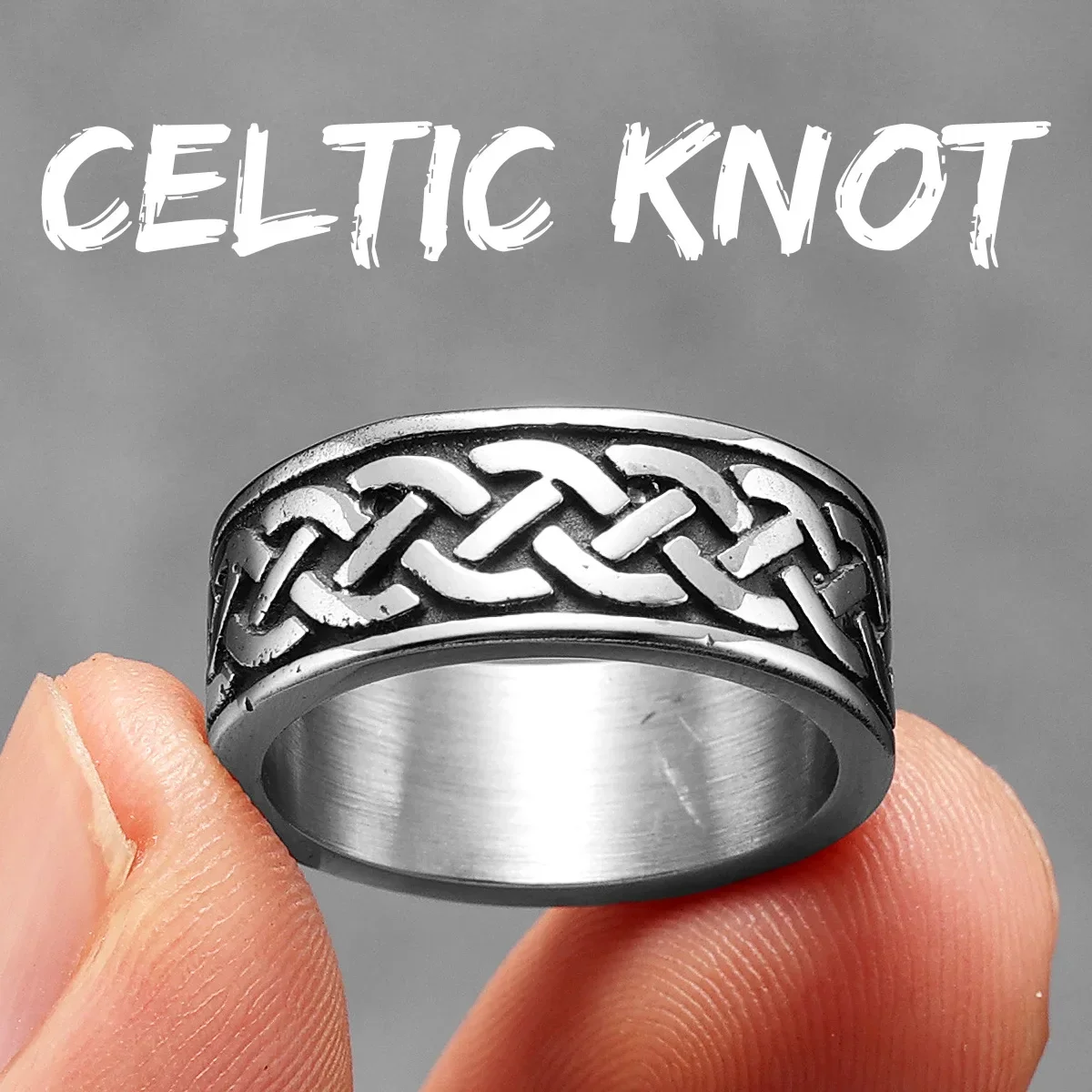 Viking Celtic Knot Ring – Stainless Steel Norse Band for Men - Image 8