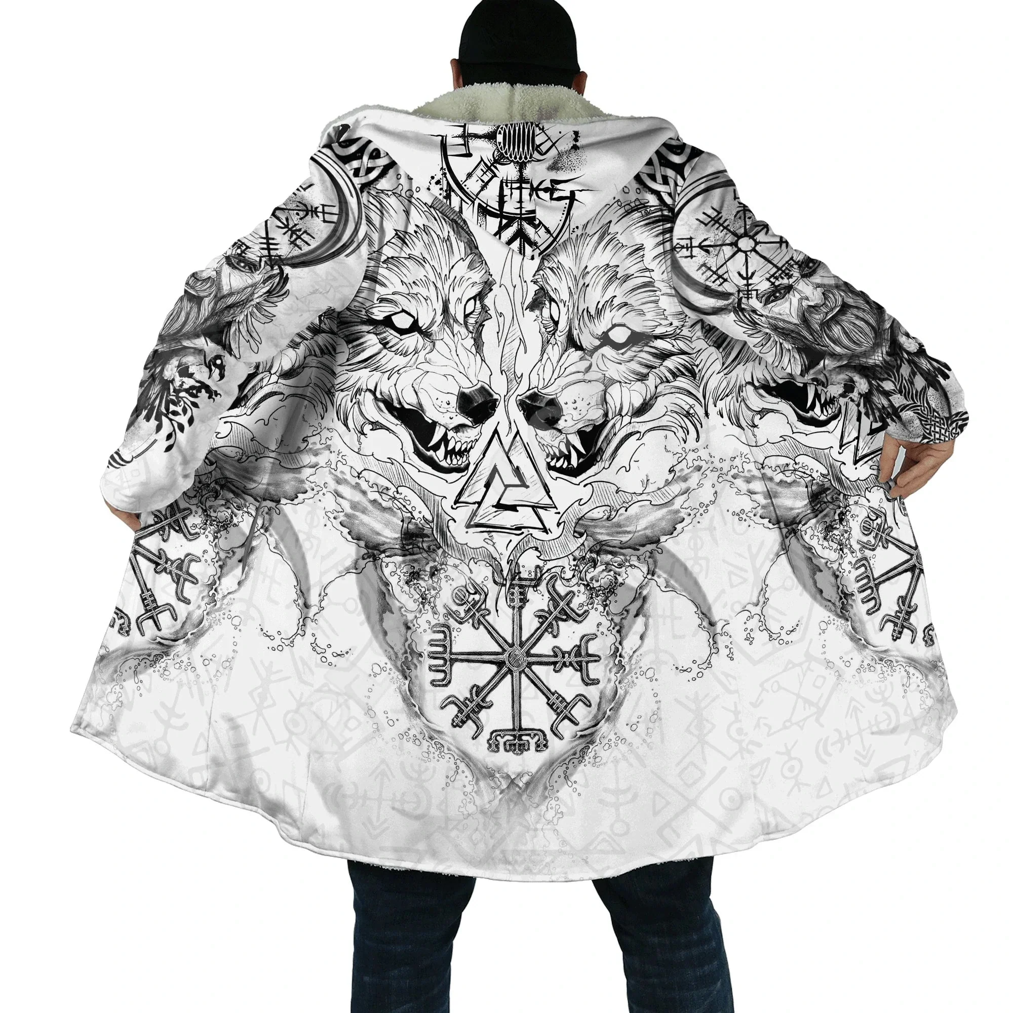 Viking Symbols Hooded Coats - Image 3