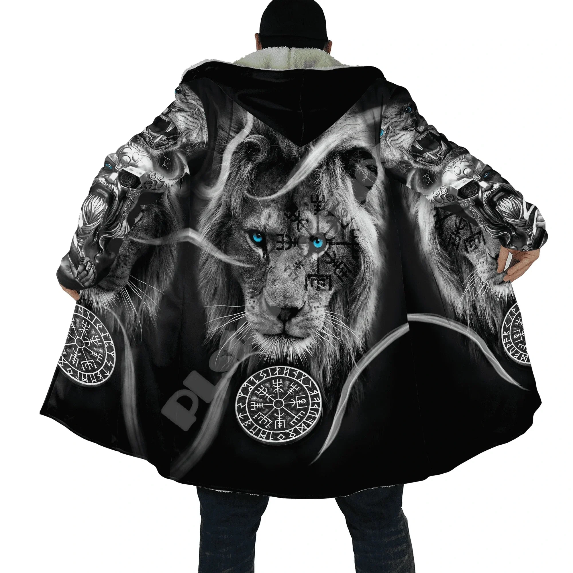 Viking Symbols Hooded Coats - Image 4