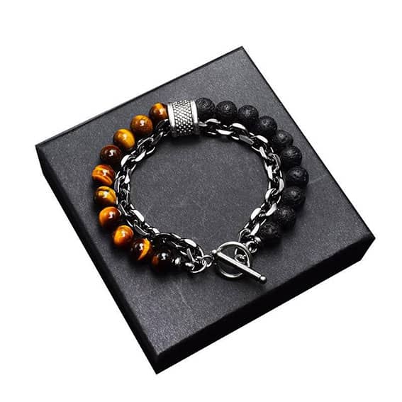 Lava Stone and Chain Bracelet - Image 12