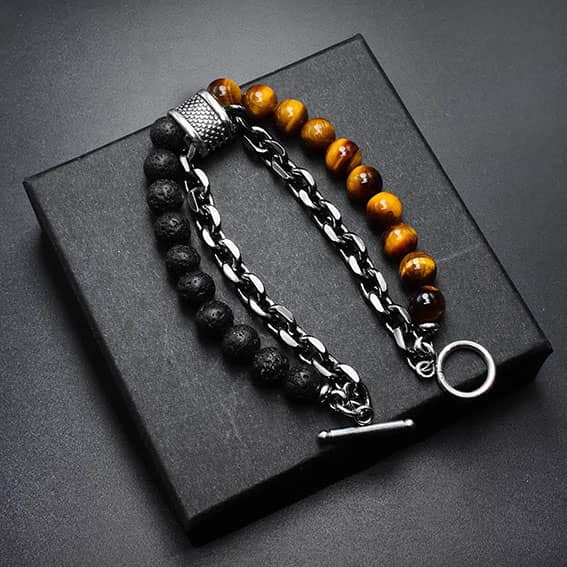 Lava Stone and Chain Bracelet - Image 13