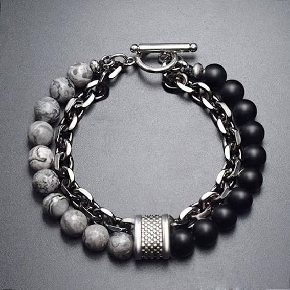 Lava Stone and Chain Bracelet - Image 4