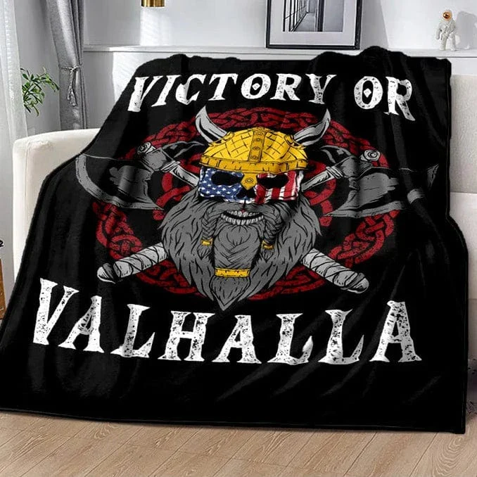 Vikings Norse Mythology Odin Valhalla Symbols - Soft Plush Blankets - Image 22