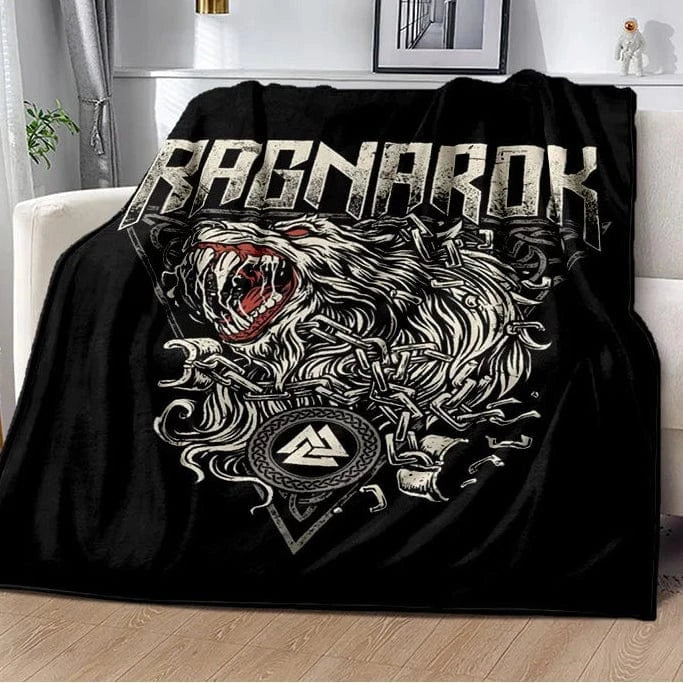Vikings Norse Mythology Odin Valhalla Symbols - Soft Plush Blankets - Image 24
