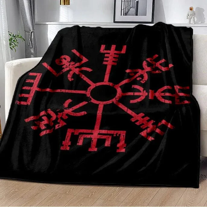 Vikings Norse Mythology Odin Valhalla Symbols - Soft Plush Blankets - Image 29