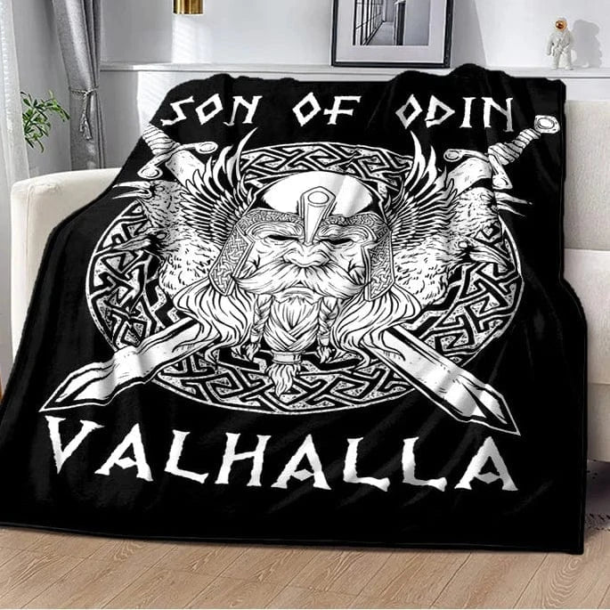 Vikings Norse Mythology Odin Valhalla Symbols - Soft Plush Blankets - Image 7