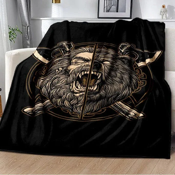Vikings Norse Mythology Odin Valhalla Symbols - Soft Plush Blankets - Image 9